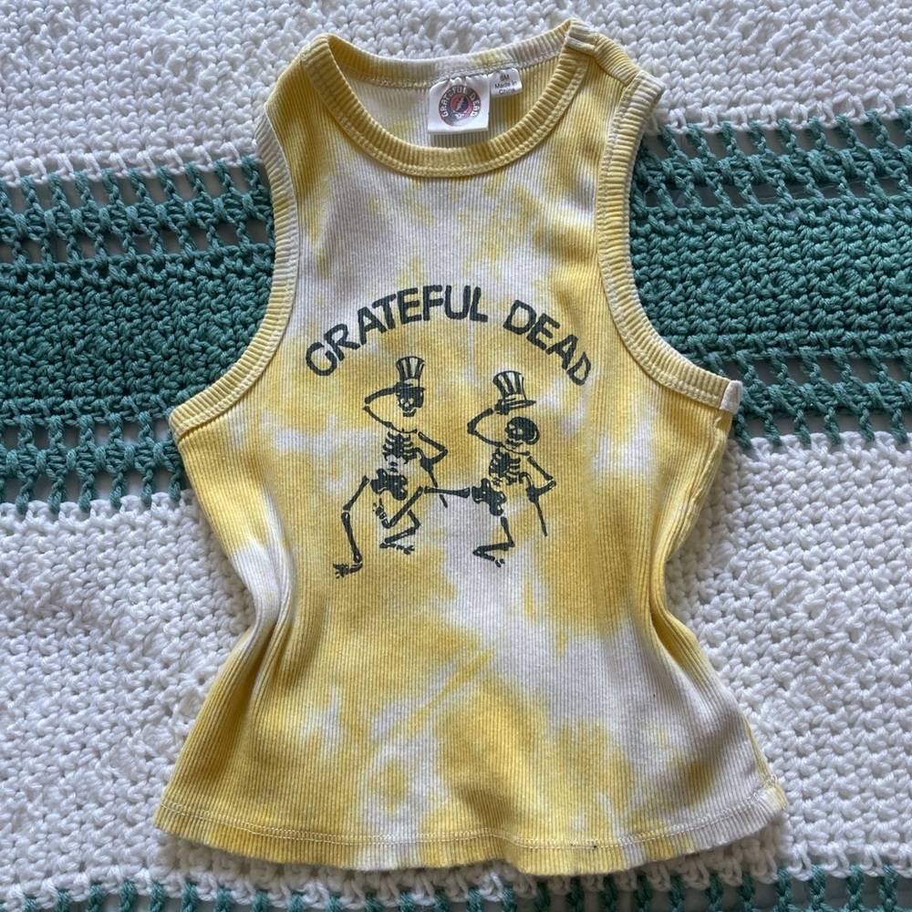 Yellow tie dye Grateful Dead tank